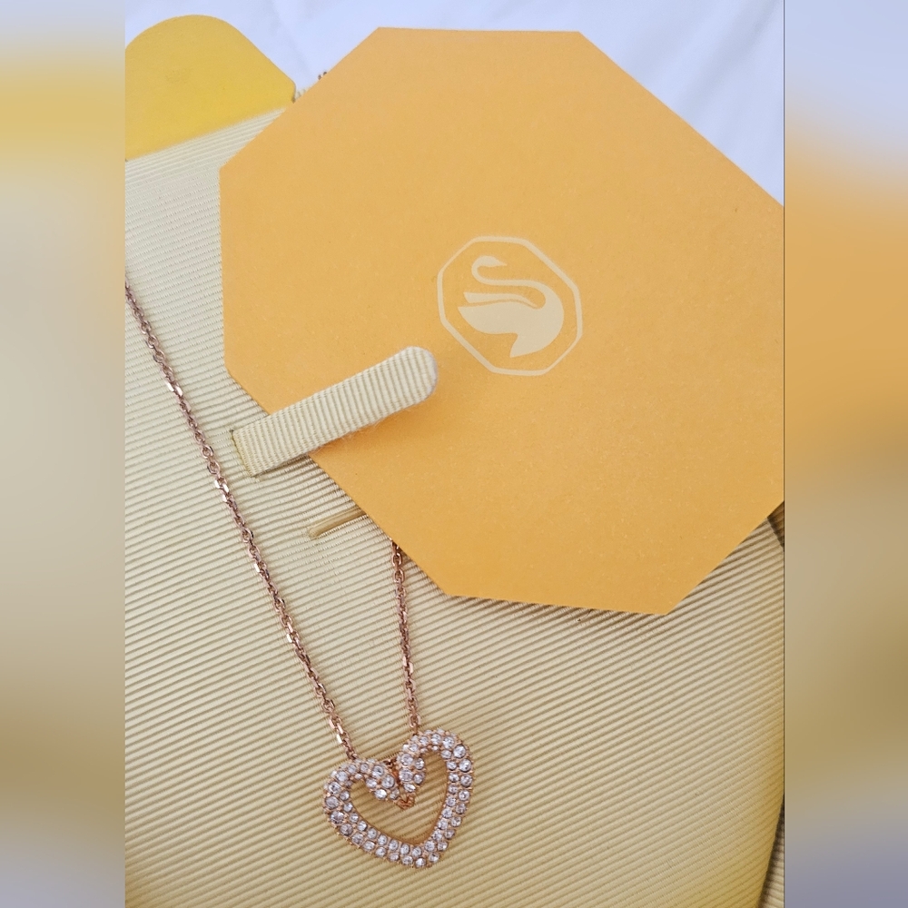 Swarovski Gold Rose Heart Necklace
